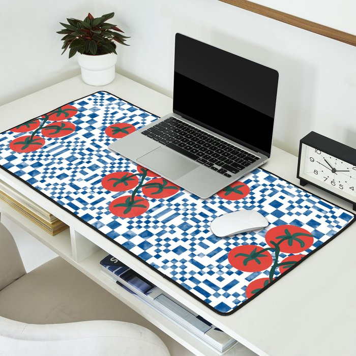 Tomatoes Checkered Grid Desk Mat Gallery Image 2