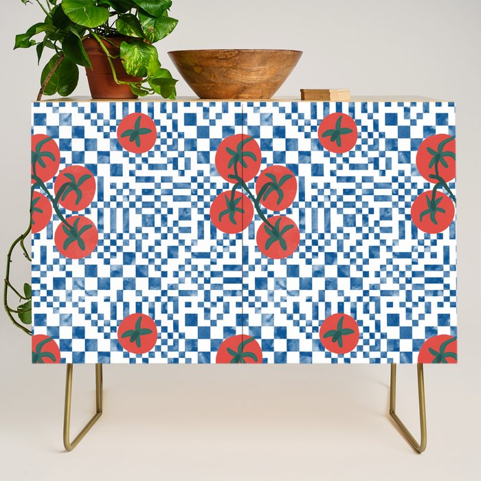 Tomatoes Checkered Grid Credenza Gallery Image 1