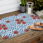 Tomatoes Checkered Grid Outdoor Rug Gallery Image 2