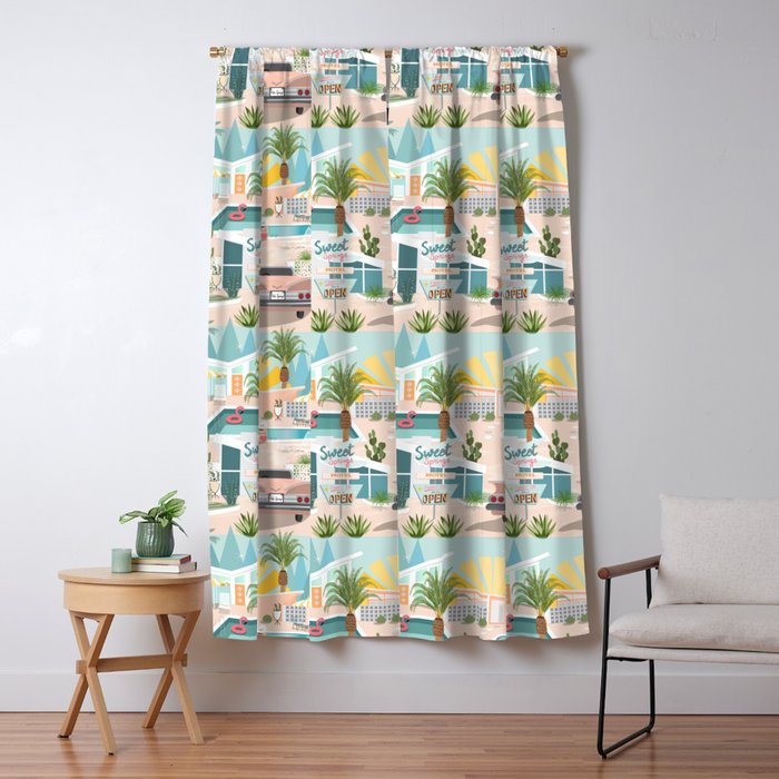 Retro Palm Springs III Window Curtain Gallery Image 5