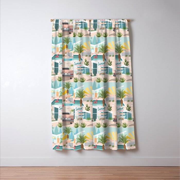 Retro Palm Springs III Window Curtain Gallery Image 3