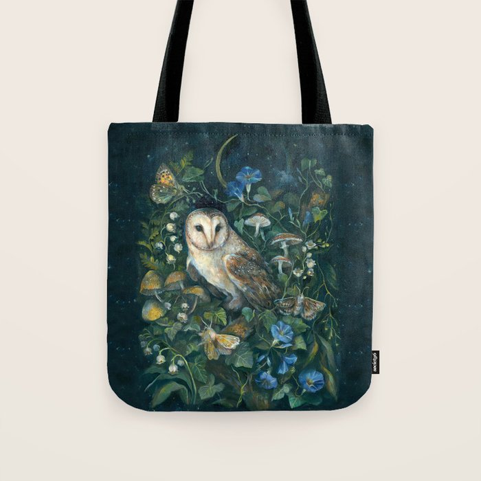 Barn Owl Forest Tote Bag Gallery Image 1