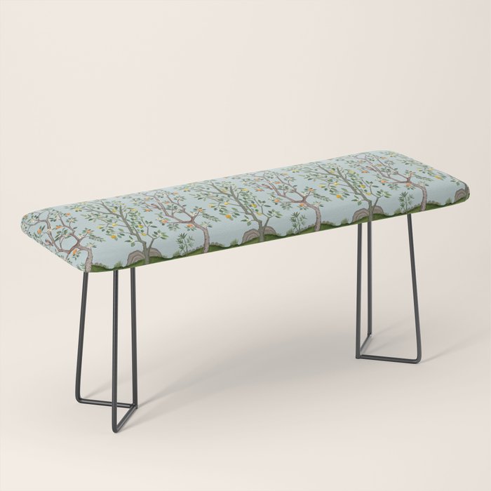 Chinoiserie Citrus Grove Mural Multicolor Bench Gallery Image 1