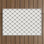 Bows & Ribbons Pattern IV Black and White Outdoor Rug Gallery Image 1