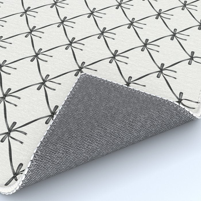 Bows & Ribbons Pattern IV Black and White Rug Gallery Image 4