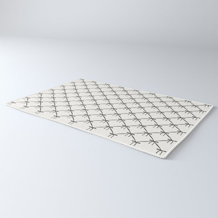 Bows & Ribbons Pattern IV Black and White Rug Gallery Image 3