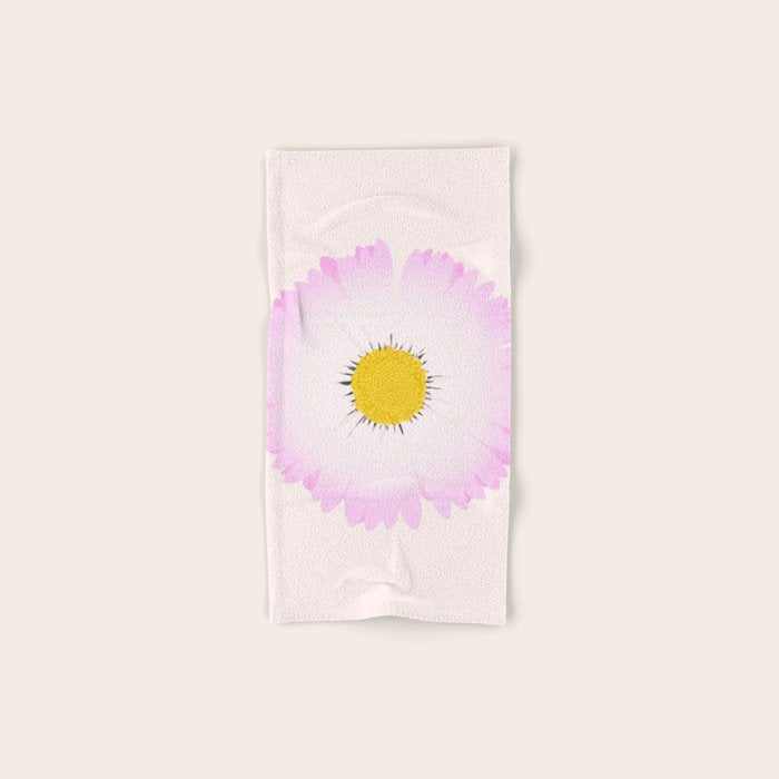 White and Pink Daisy Bath Towel Gallery Image 1