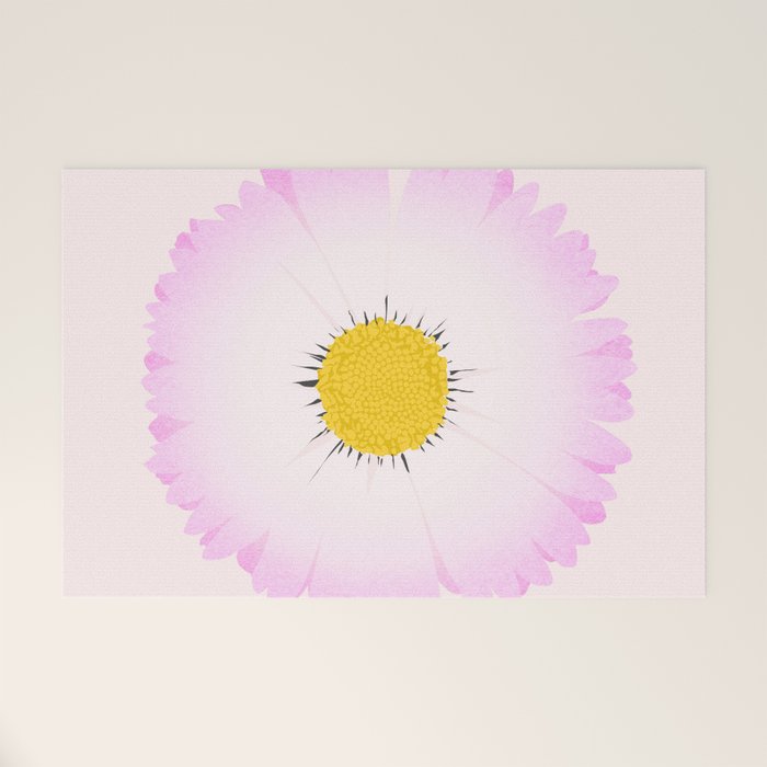White and Pink Daisy Welcome Mat Gallery Image 1