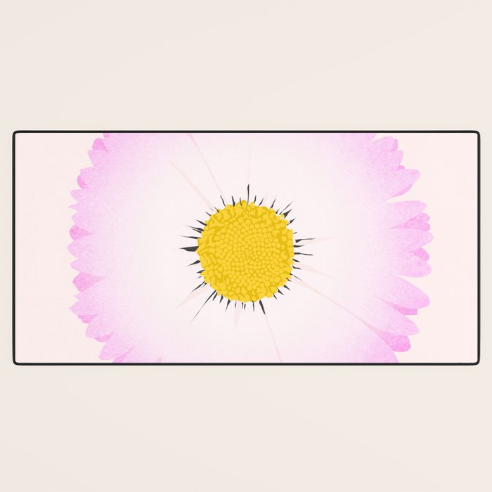 White and Pink Daisy Desk Mat Gallery Image 3