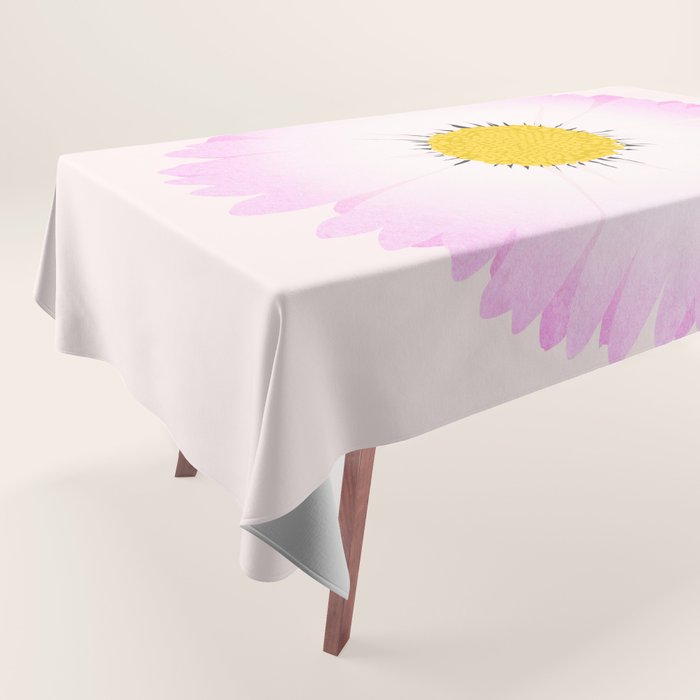 White and Pink Daisy Tablecloth Gallery Image 1