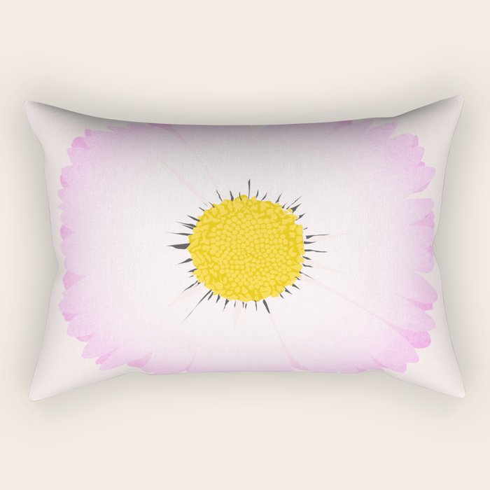 White and Pink Daisy Rectangular Pillow Gallery Image 1