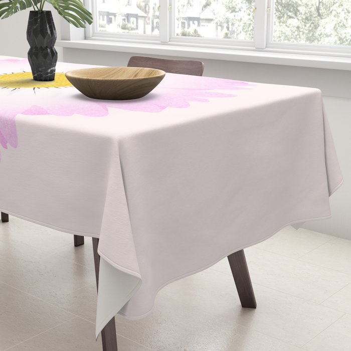White and Pink Daisy Tablecloth Gallery Image 3