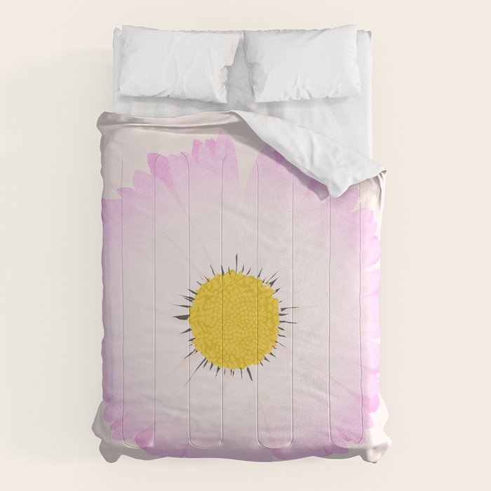White and Pink Daisy Comforter Gallery Image 6