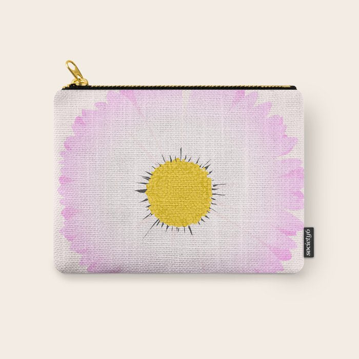 White and Pink Daisy Carry All Pouch Gallery Image 1