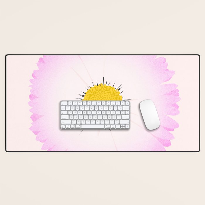 White and Pink Daisy Desk Mat Gallery Image 1