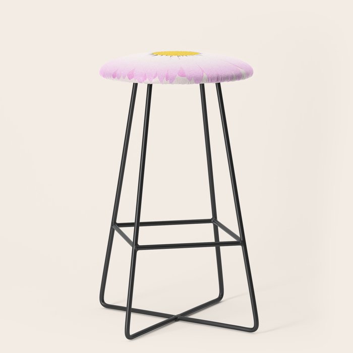 White and Pink Daisy Stool Gallery Image 1
