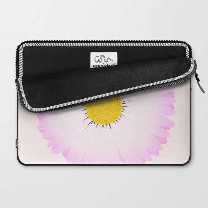 White and Pink Daisy Laptop Sleeve Gallery Image 2