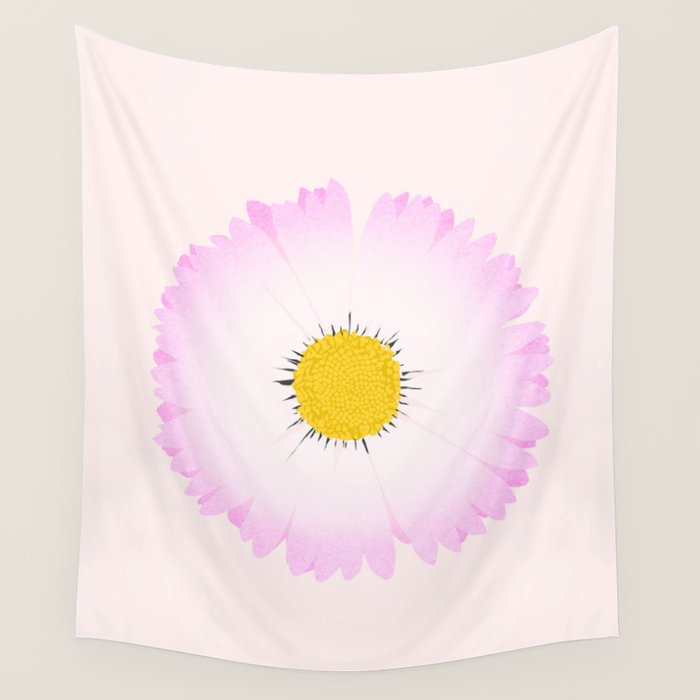 White and Pink Daisy Wall Tapestry Gallery Image 4