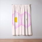 White and Pink Daisy Window Curtain Gallery Image 3
