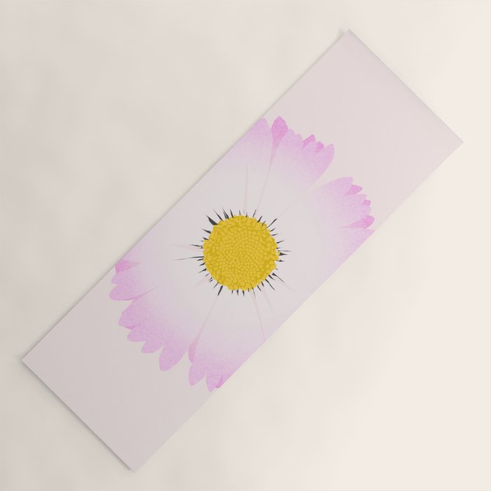 White and Pink Daisy Yoga Mat Gallery Image 1
