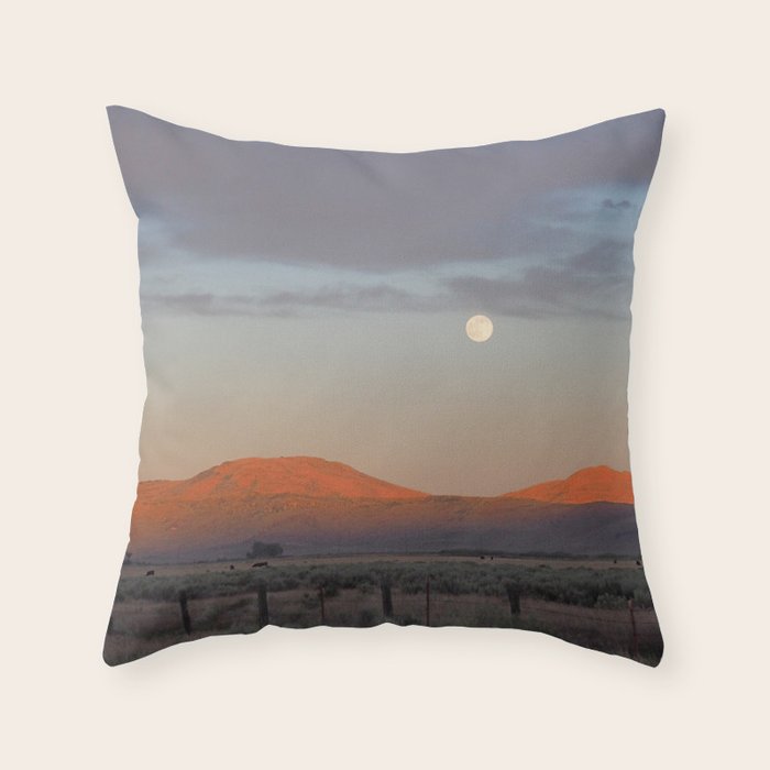 Sierra Valley Moonrise Throw Pillow Gallery Image 1