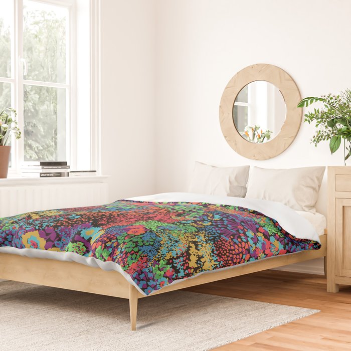 Vintage Floral Neon Duvet Cover Gallery Image 2