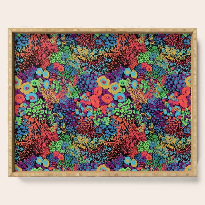 Vintage Floral Neon Serving Tray Gallery Image 1