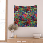 Vintage Floral Neon Wall Tapestry Gallery Image 2