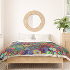Vintage Floral Neon Duvet Cover Gallery Image 3