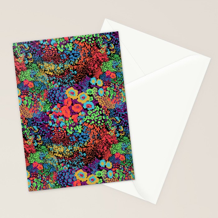 Vintage Floral Neon Stationery Card Gallery Image 2