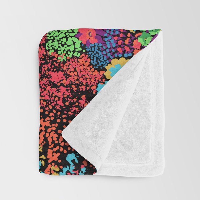 Vintage Floral Neon Throw Blanket Gallery Image 3