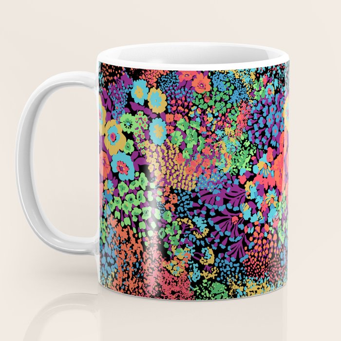 Vintage Floral Neon Coffee Mug Gallery Image 3