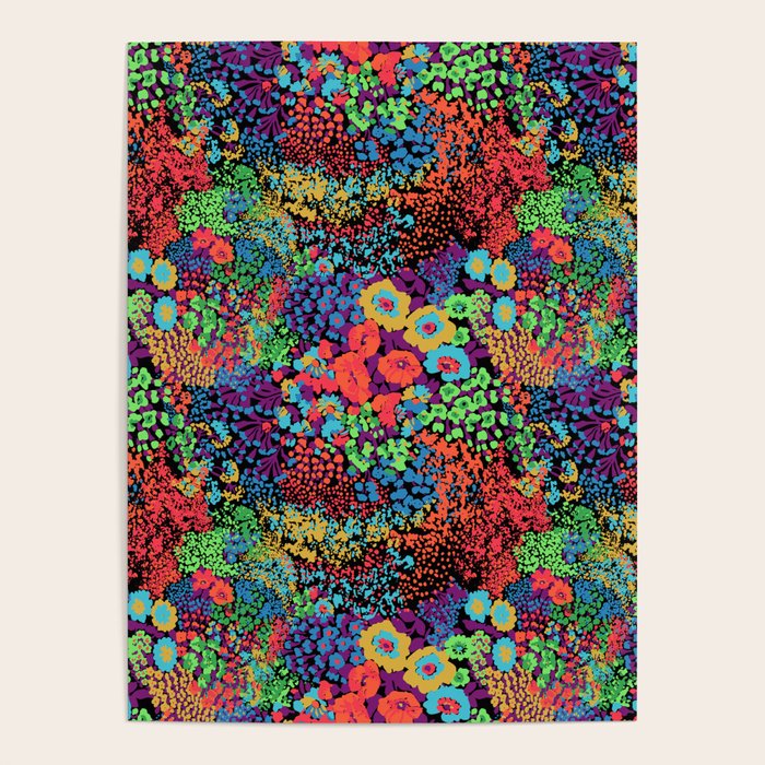 Vintage Floral Neon Poster Gallery Image 4
