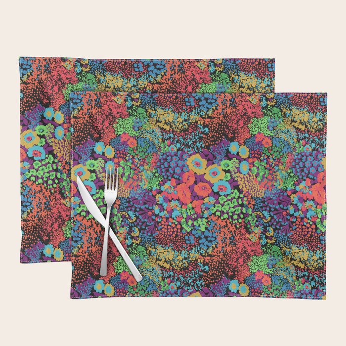 Vintage Floral Neon Placemat Gallery Image 1