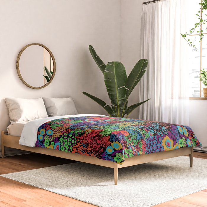 Vintage Floral Neon Comforter Gallery Image 2