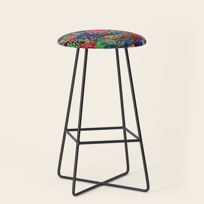 Vintage Floral Neon Stool Gallery Image 1