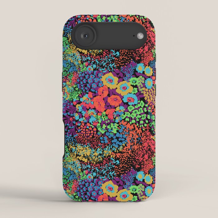 Vintage Floral Neon iPhone Case Gallery Image 2