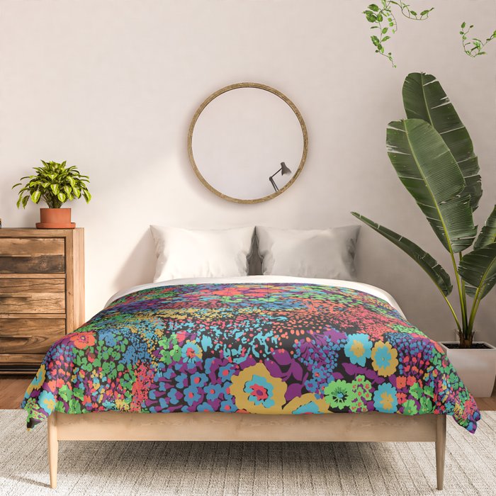 Vintage Floral Neon Comforter Gallery Image 3