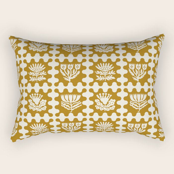 FOLKFLOWER MARIGOLD Rectangular Pillow Gallery Image 2