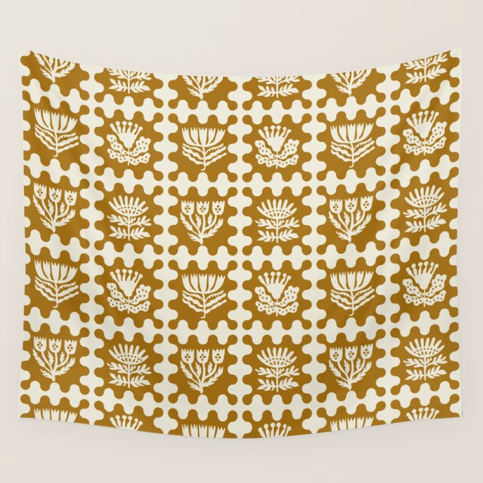 FOLKFLOWER MARIGOLD Wall Tapestry Gallery Image 4