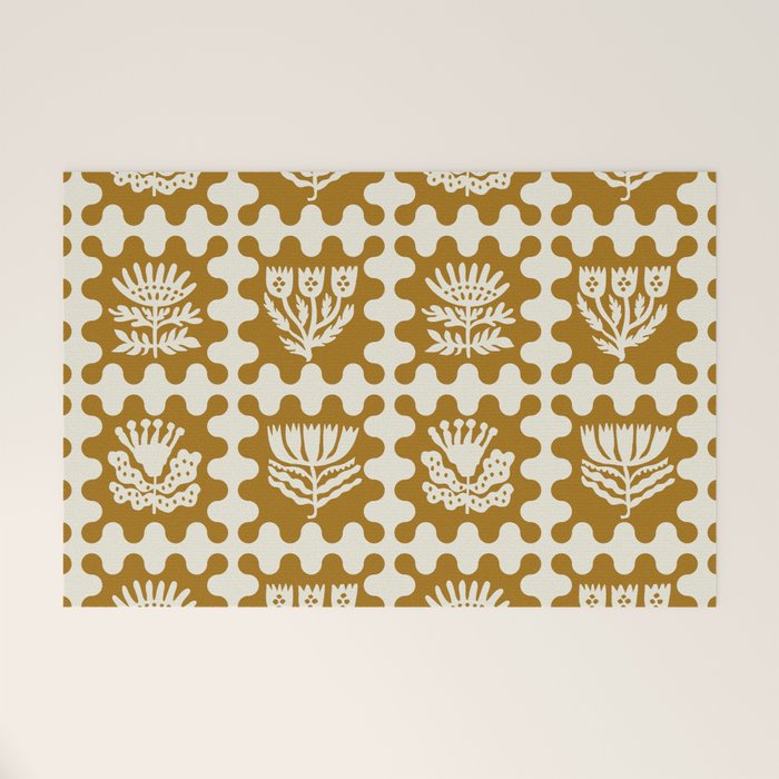 FOLKFLOWER MARIGOLD Welcome Mat Gallery Image 1