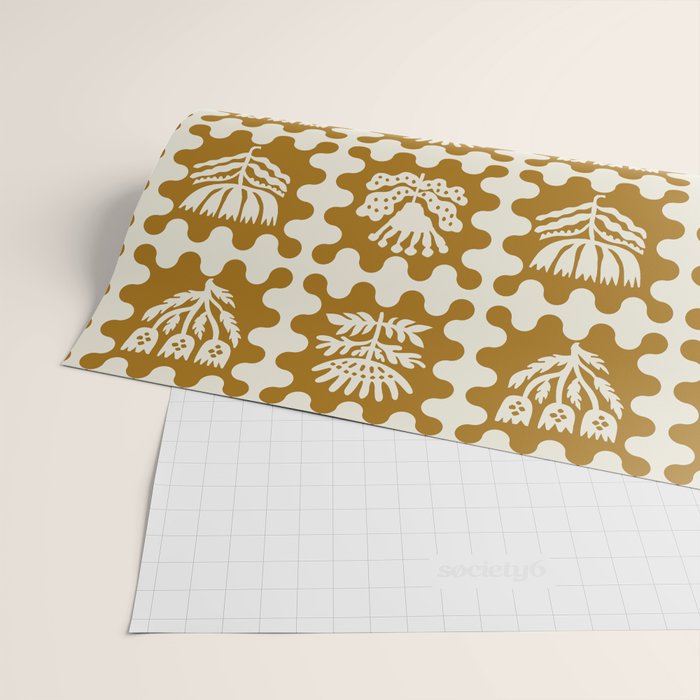 FOLKFLOWER MARIGOLD Wrapping Paper Gallery Image 2