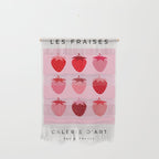 Les Fraises | 01 - Fruit Print Pink And Red Strawberry Preppy Modern Decor Abstract Strawberries Wall Hanging Gallery Image 1