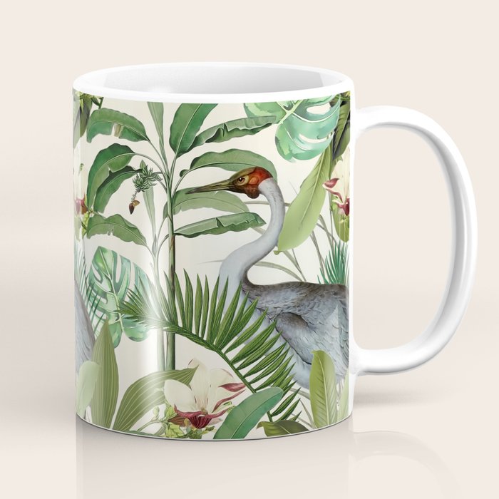 Tropical Heron Bird Rainforest Illustration Coffee Mug Gallery Image 1