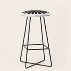 Retro Daisy Abstract I Black and White Bold Floral Stool Gallery Image 1