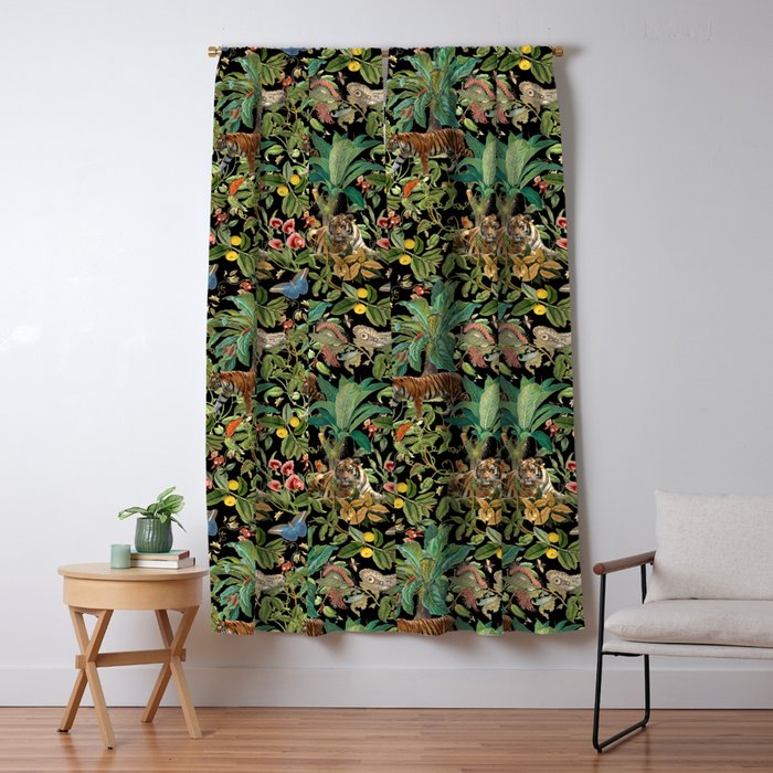 TIGER IN THE DARK JUNGLE Window Curtain Gallery Image 1