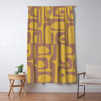 Midcentury Modern Piquet 7 Inspired by PANTONE 17 1230 Color of the Year Mocha Mousse Window Curtain Gallery Image 5