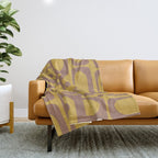 Midcentury Modern Piquet 7 Inspired by PANTONE 17 1230 Color of the Year Mocha Mousse Throw Blanket Gallery Image 1