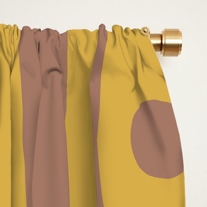 Midcentury Modern Piquet 7 Inspired by PANTONE 17 1230 Color of the Year Mocha Mousse Window Curtain Gallery Image 2