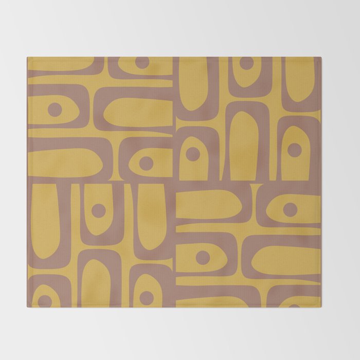 Midcentury Modern Piquet 7 Inspired by PANTONE 17 1230 Color of the Year Mocha Mousse Throw Blanket Gallery Image 2
